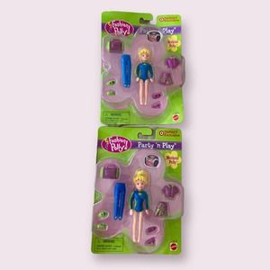 Lot of 2 Fashion Polly Party N Play Workout Polly